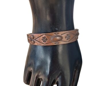 Vintage Bell Trading Post Solid Copper Cuff Bracelet • Southwestern Thunderbird